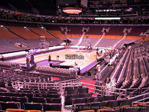 Seat view from section 101 at Scotiabank Arena, home of the Toronto Raptors